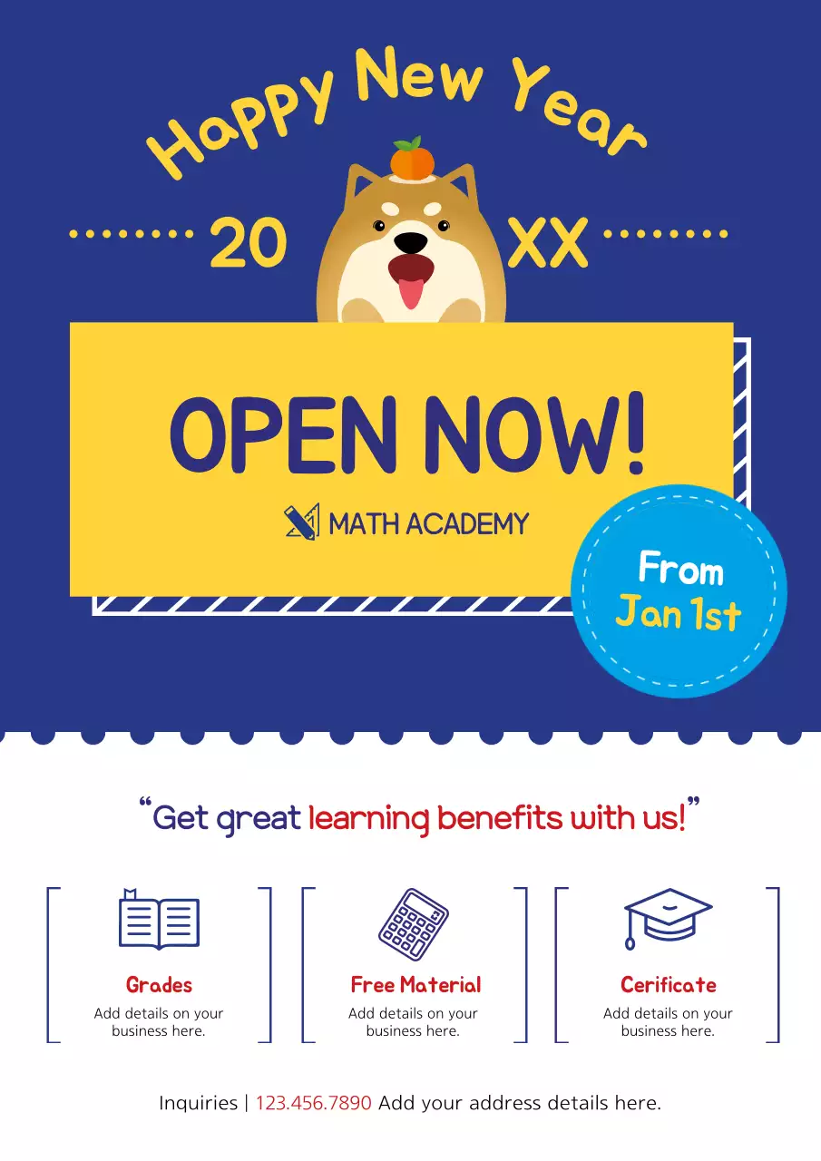 Blue Modern Academy Promotion Poster