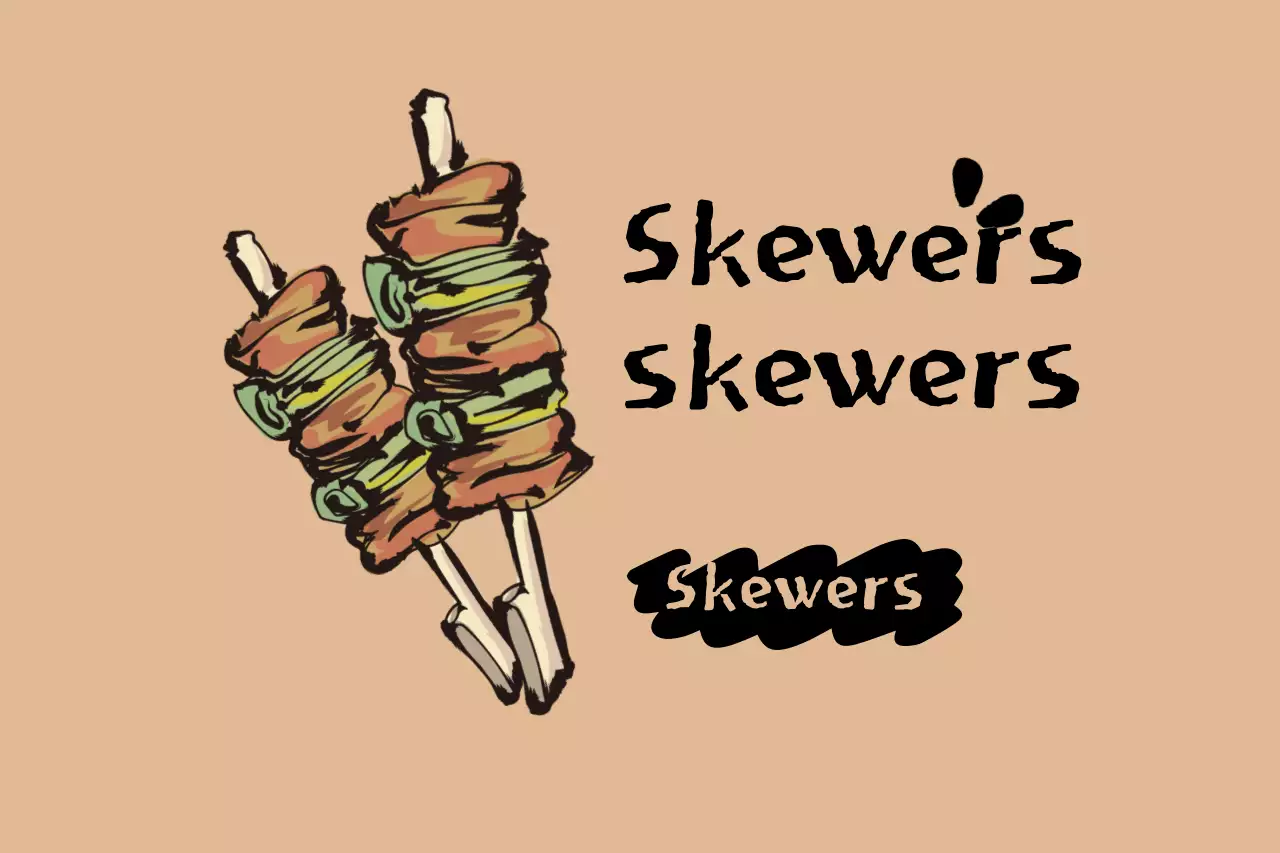 Banner de propaganda de espetinhos rústicos bege