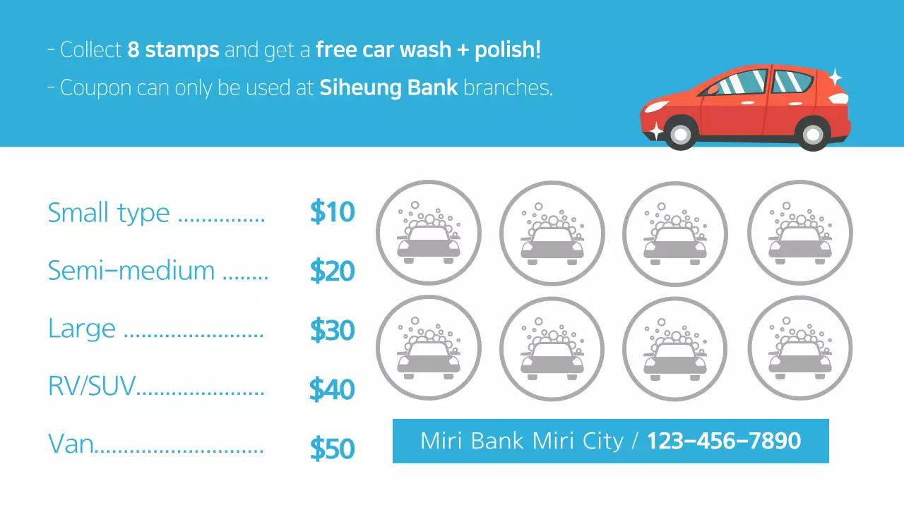 Red Clean Car Wash Promotion Business Card