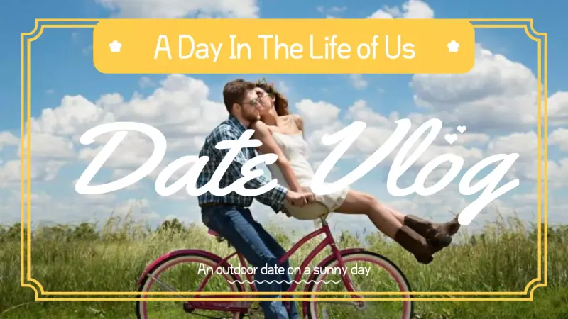 Blue Retro Date Vlog YouTube Thumbnail