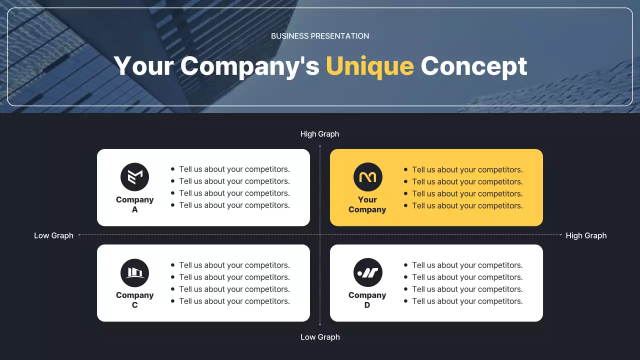 남색과 하늘색 사진을 사용한 심플한 비즈니스용