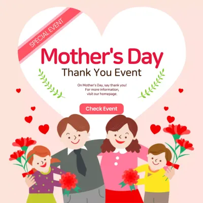 Pink Traditional Mother's Day Promotion Instagram Post
