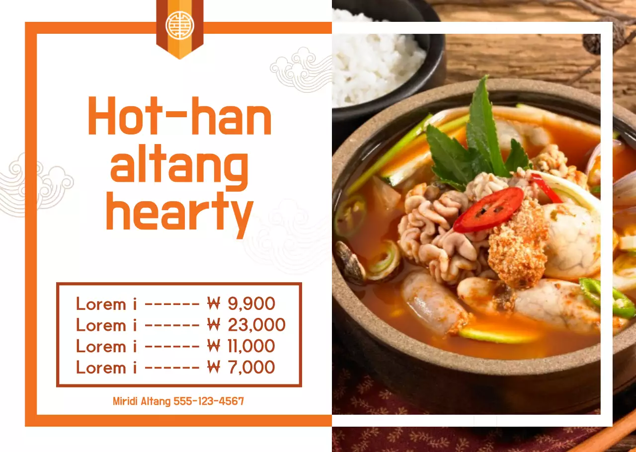 Orange, traditional Korean restaurant