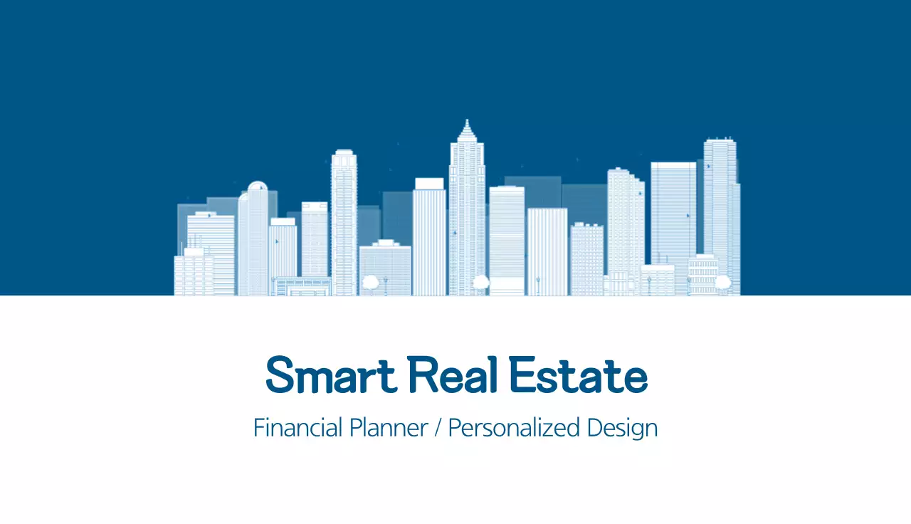 Blue Modern Real Estate Advertisement Business Card