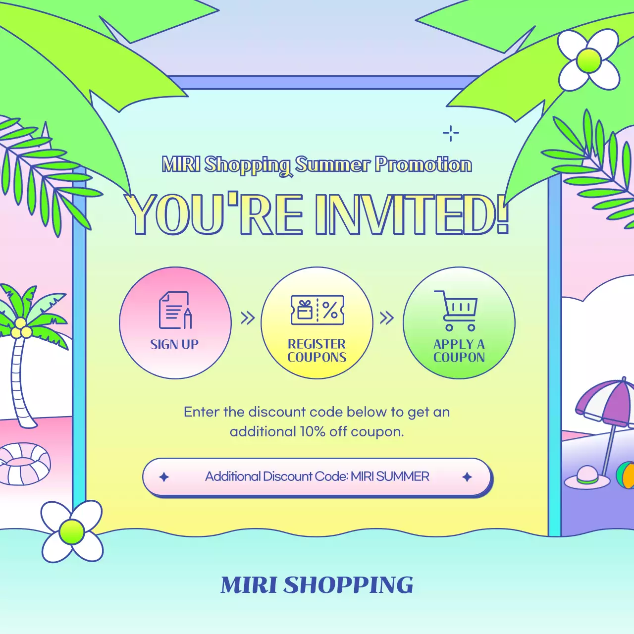 Vòng quay Instagram Khuyến mãi Mùa hè Thời trang Đầy màu sắc