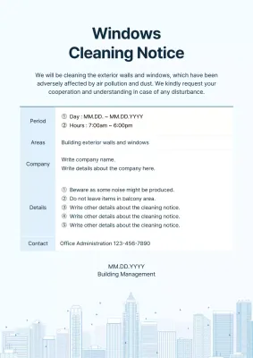 Blue Clean Windows Notice