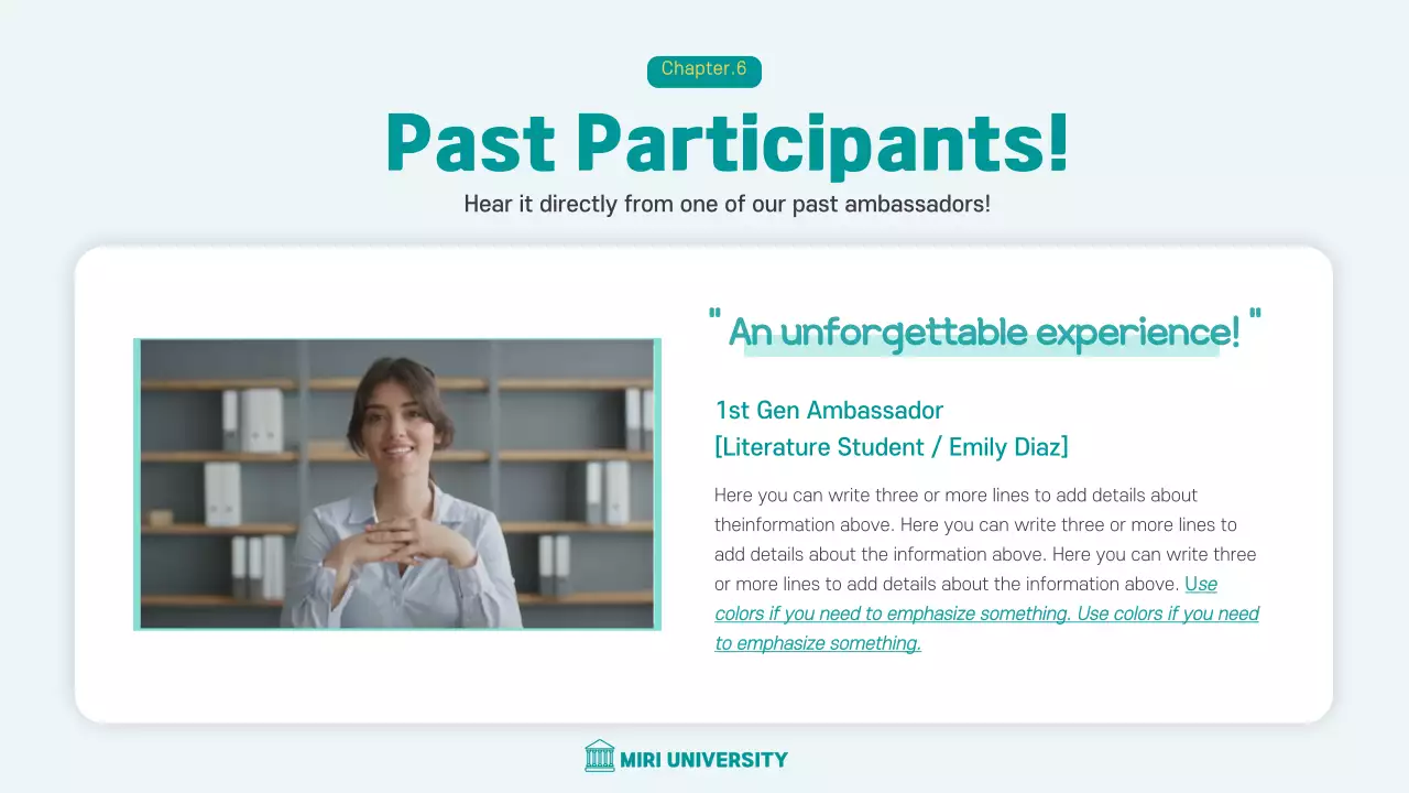 민트색의 유학생 프레테이션