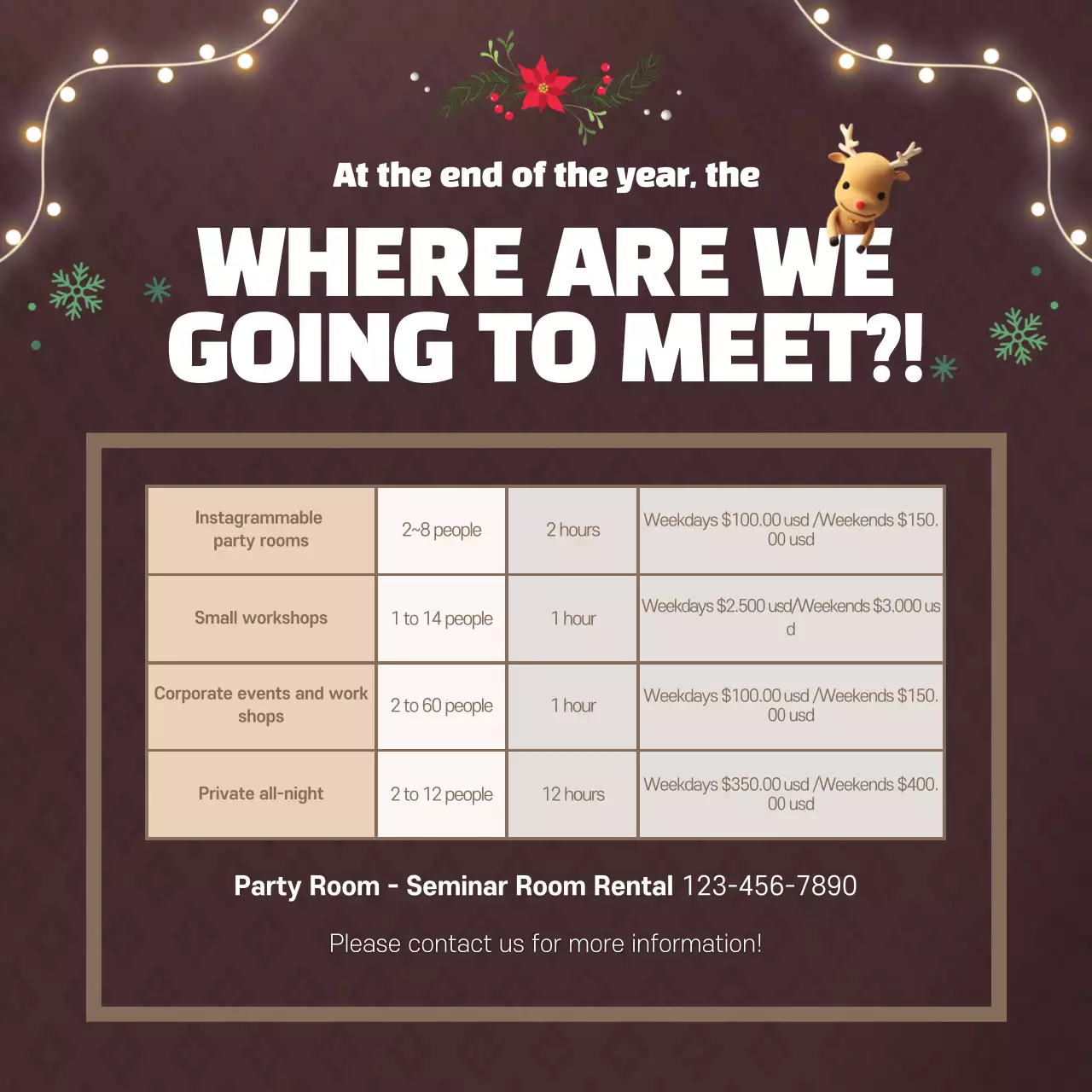 Brown Festive Party Promotion Instagram Post