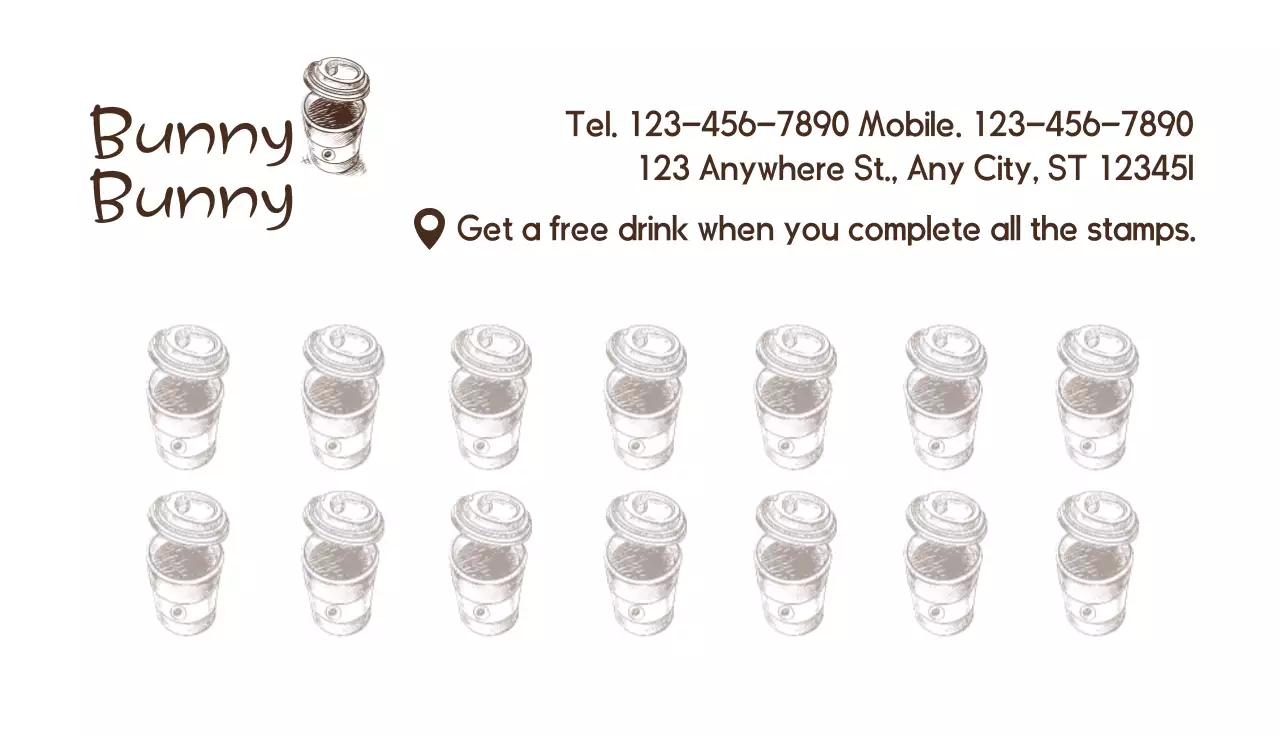 Brown Minimalist Coffee Promotion Business Card