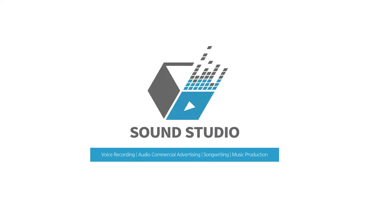 Blue Modern Sound Business Card