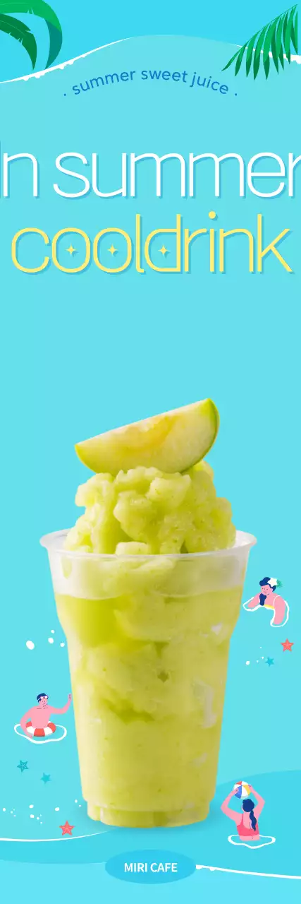 Águas azuis e bebidas frescas