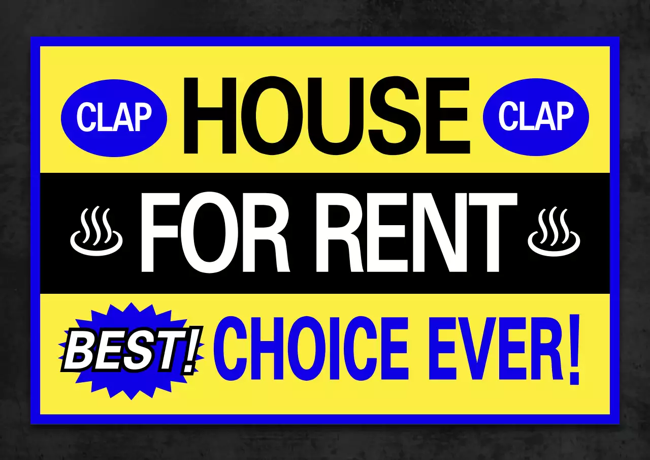 Yellow Bold House Advertisement Poster