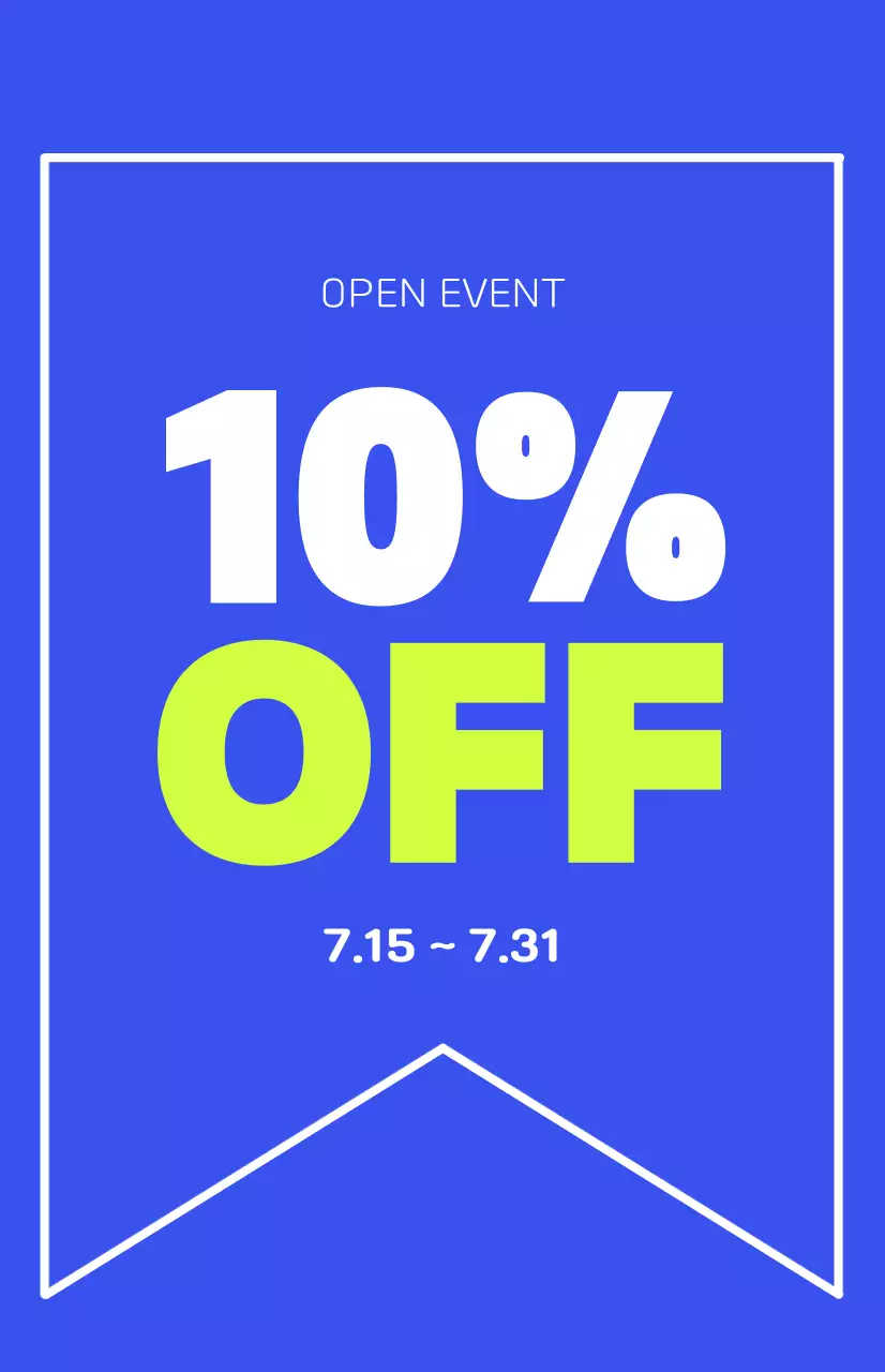 Promosi terbuka baru dengan latar belakang biru dan warna aksen hijau limau