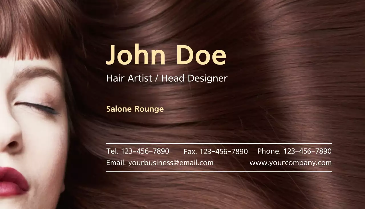 Brown Elegant Hair Business Card