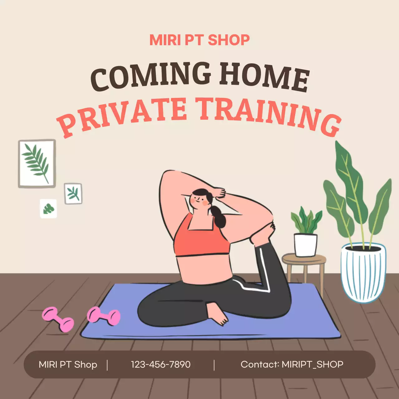 Beige Minimal Training Promotion Social Media Post