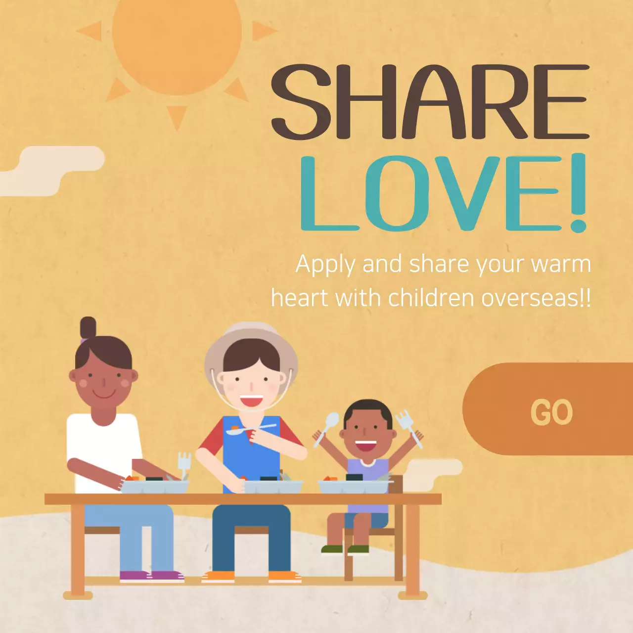 Blue Simple Child Sponsorship Promotion Instagram Post
