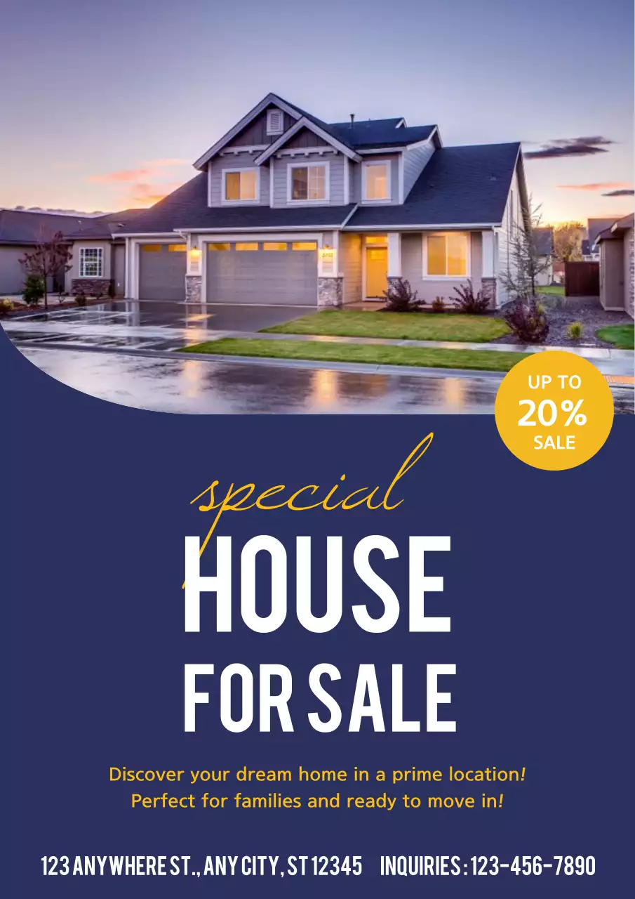 Blue Modern Real Estate Promotion Poster