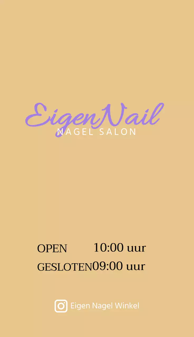 Promoot een nagelsalon met een paarse en witte, handgeschreven uitstraling
