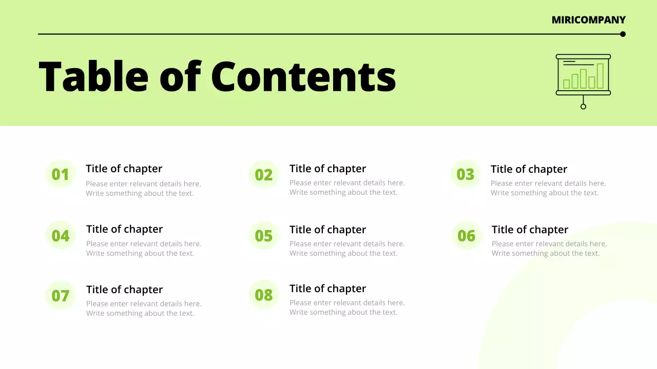 연두색의 일러스트를 활용한 신년사업계획서 