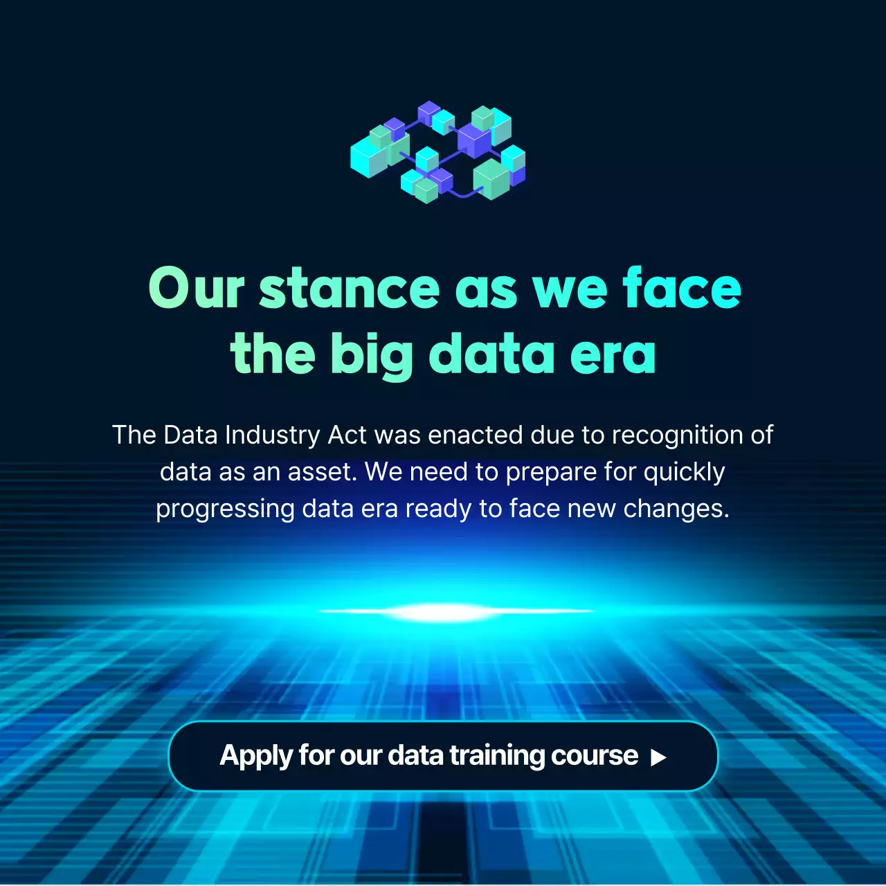 Orientações sobre o Data Industry Act em gradiente azul