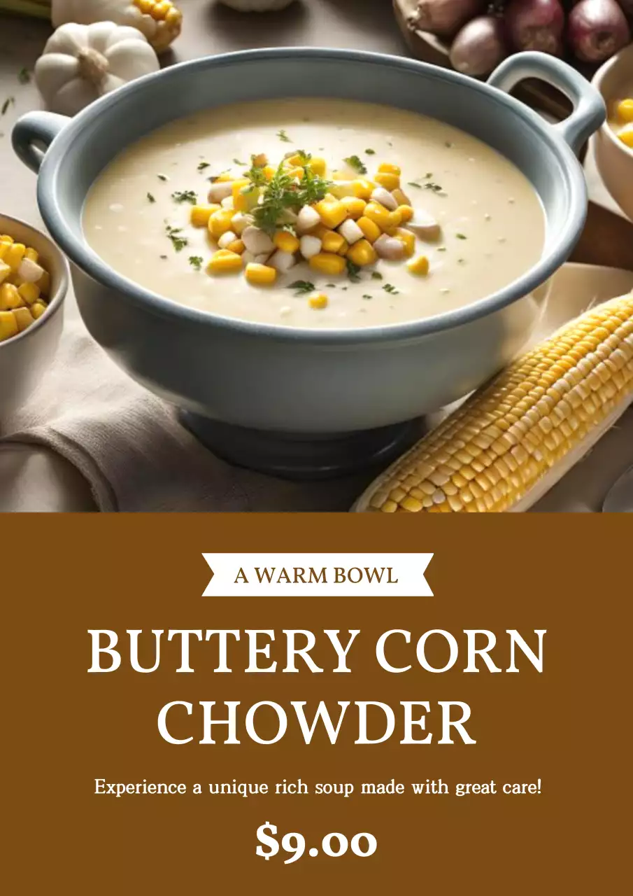 Brown Traditional Soup Promotion Poster