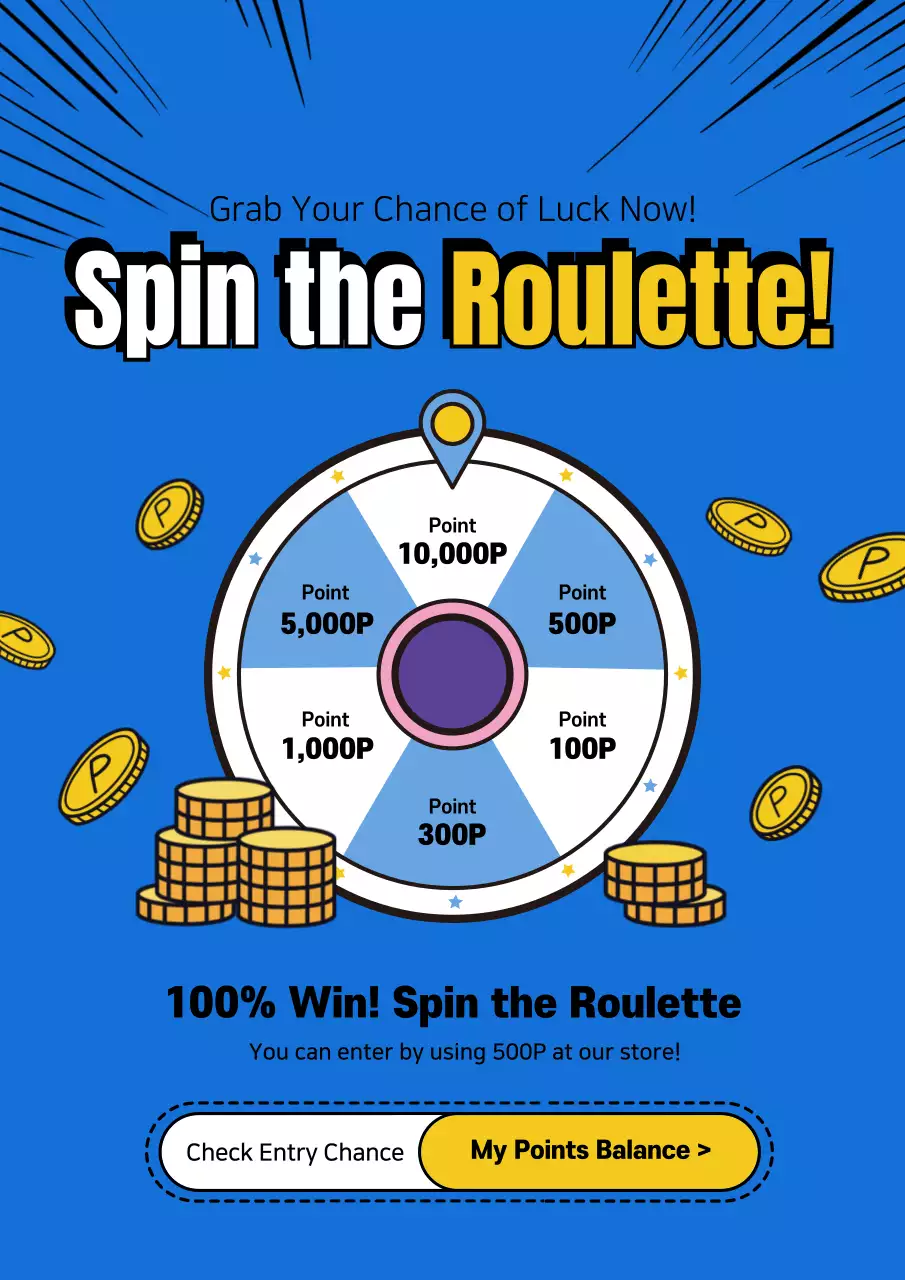 Blue Bold Roulette Promotion Poster