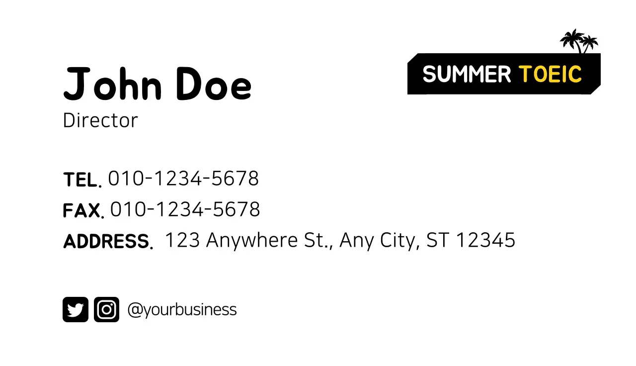 Yellow Trendy Education Promotion Business Card