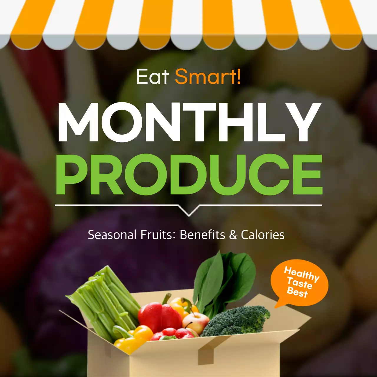 Green Modern Produce Promotion Instagram Carousel