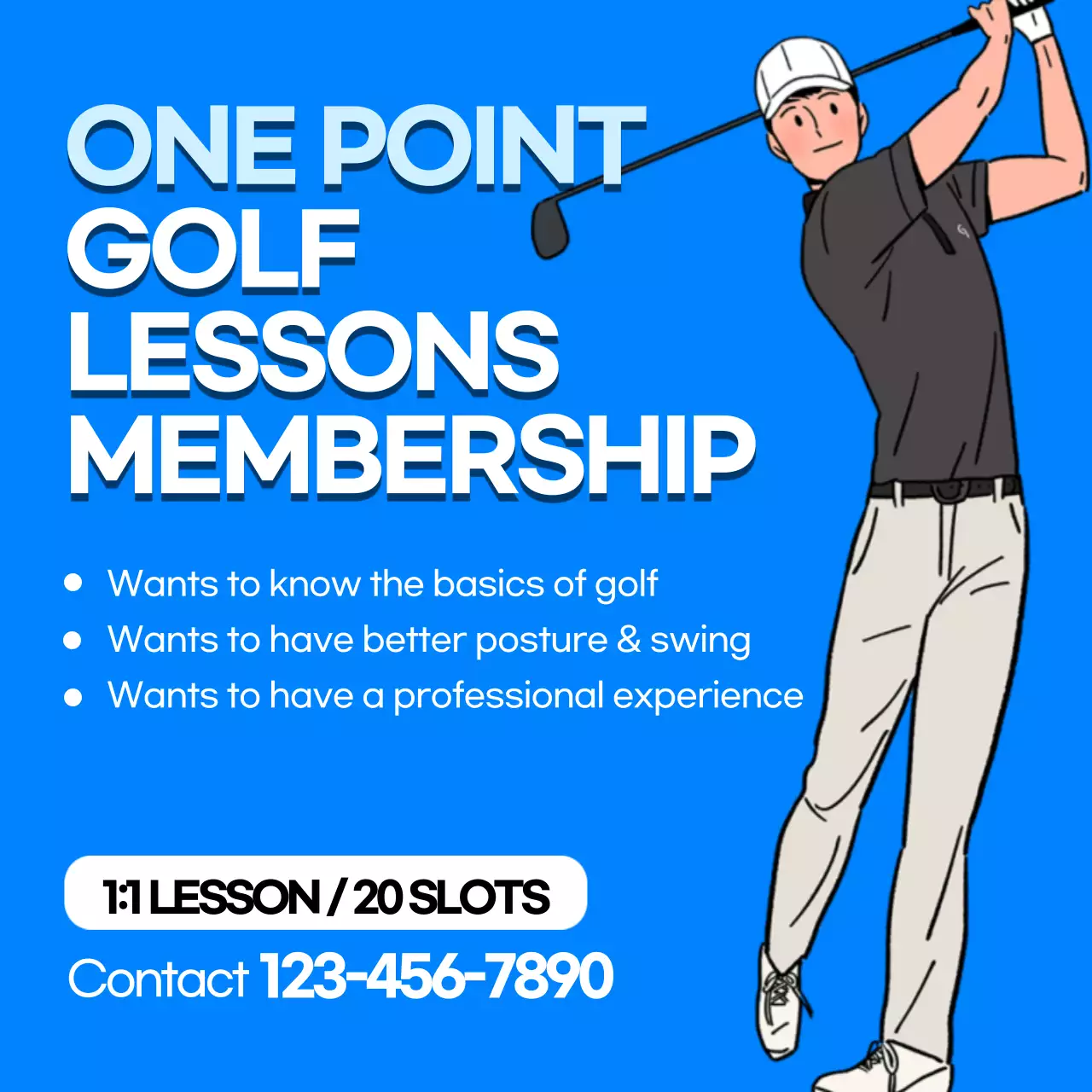 Blue Modern Golf Promotion Social Media Post