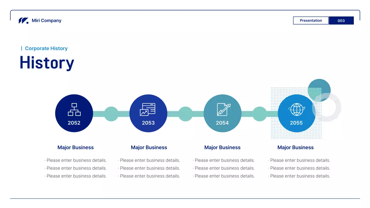 Blue, geometric business reports