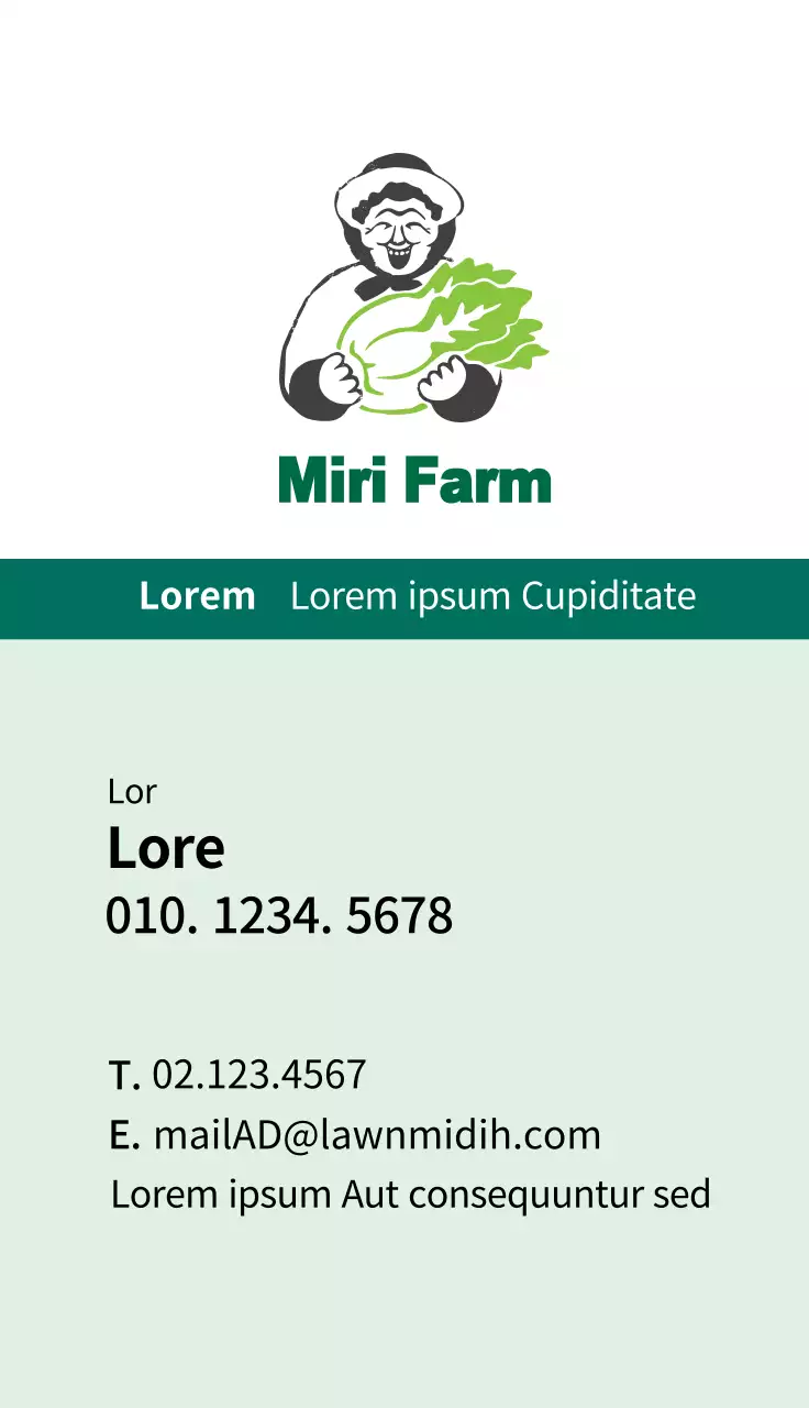 Danh thiếp trang trại xanh mộc mạc