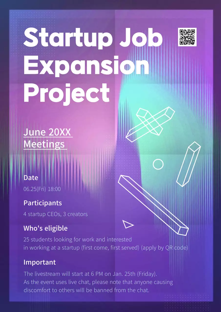 Virtual meeting with a navy and purple gradient concept