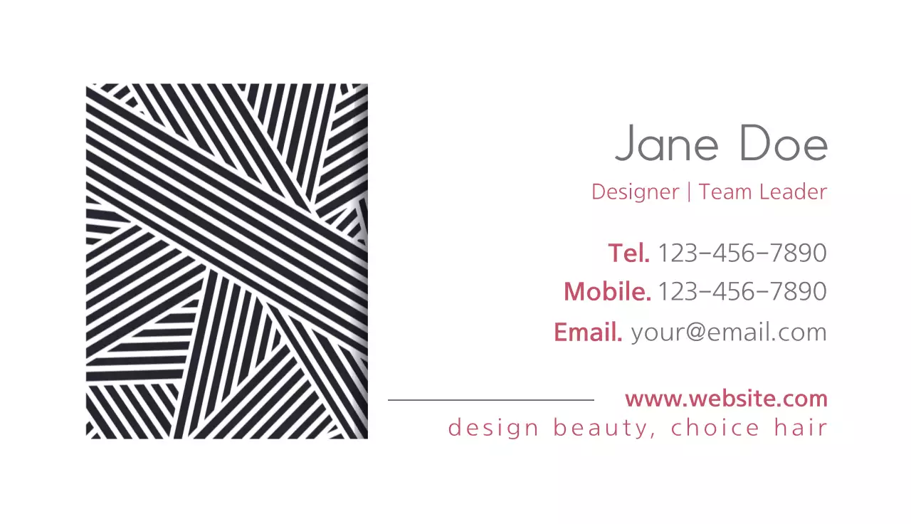 Black Modern Beauty Business Card