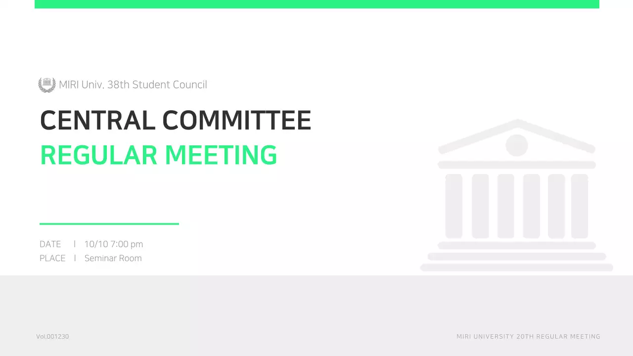 A simple, lime green student government meeting