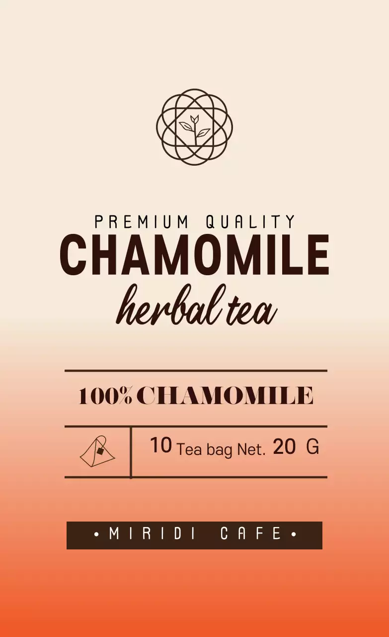 Màu đỏ ngà minh họa quán cà phê nhãn trà hoa cúc