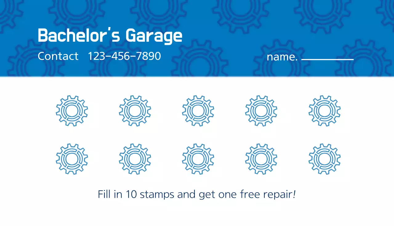 Blue Professional Garage Promotion Business Card
