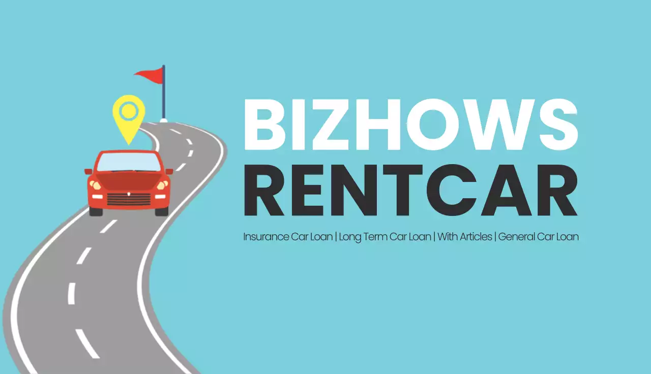 Blue Modern Car Rental Business Card