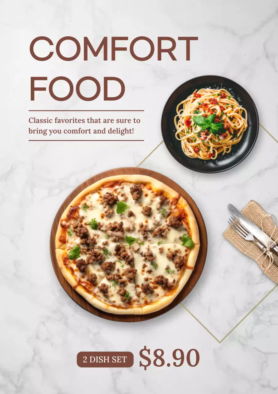 White Modern Food Promotion Poster