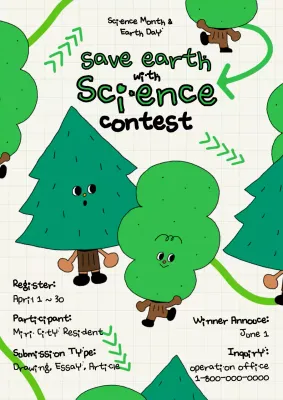 Green Comic Science Contest Promotion Poster