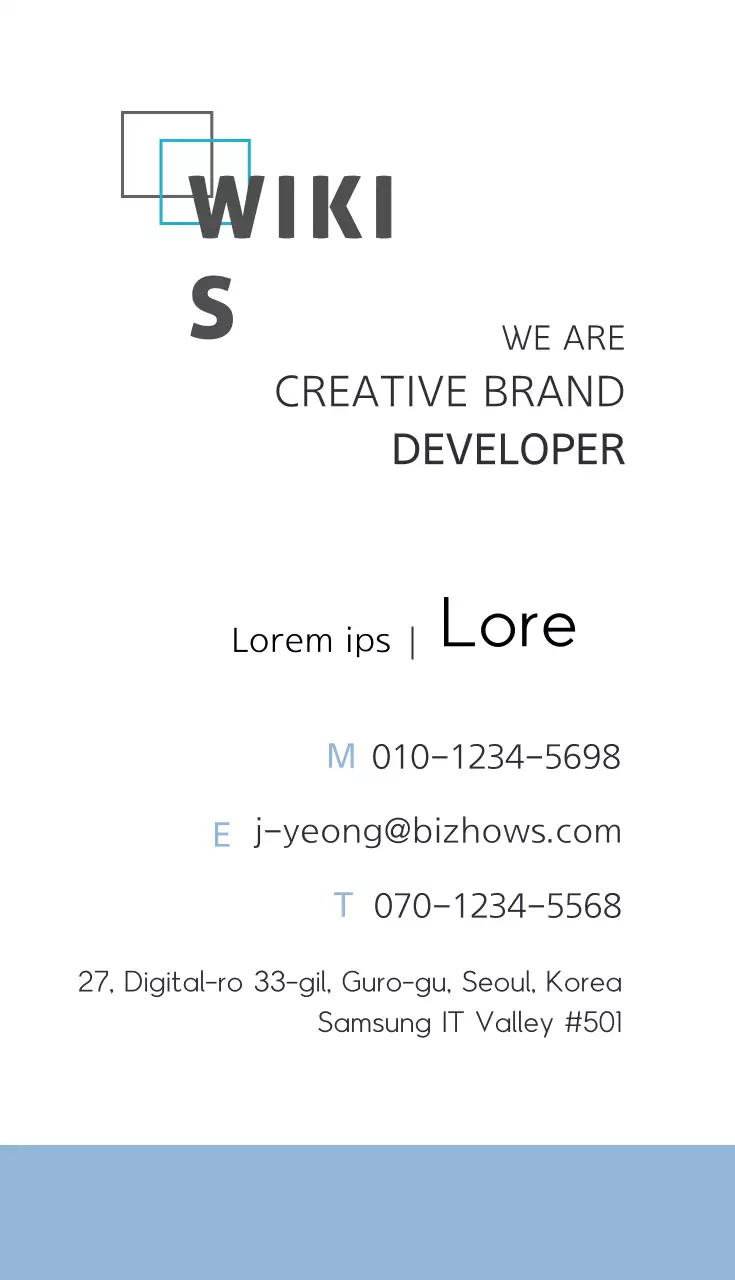 Cartão de visita de promoção de marca moderna branca