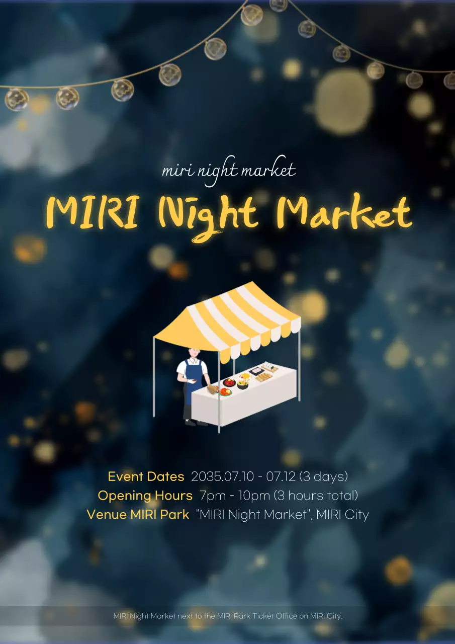 Navy Trendy Market Announcement Poster