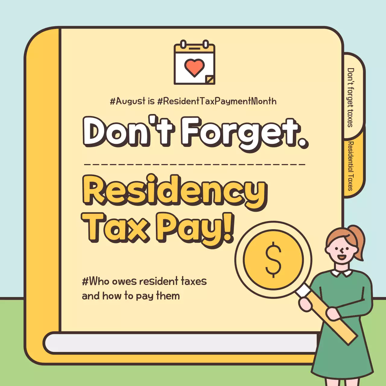 Yellow Simple Tax Notice Instagram Carousel