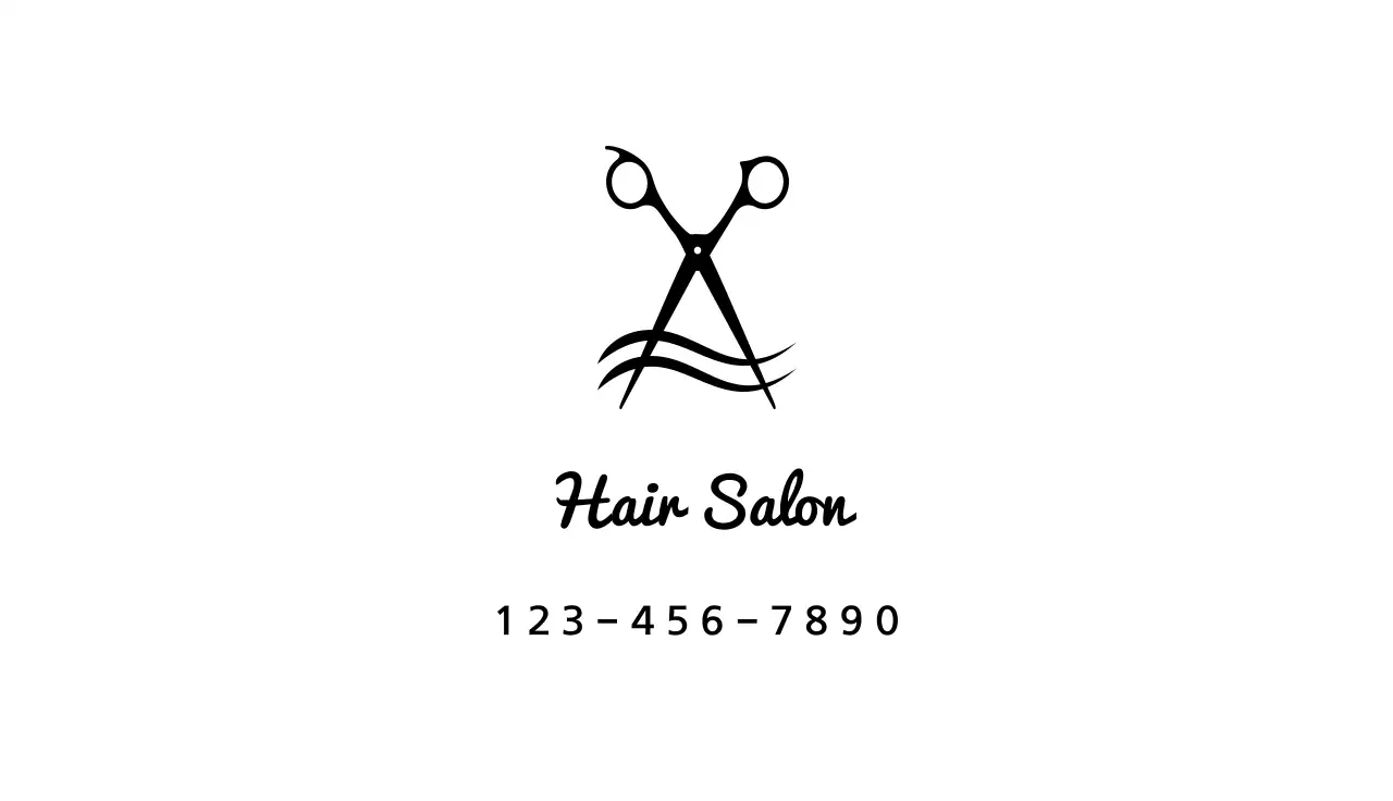 Black Minimal Hair Business Card
