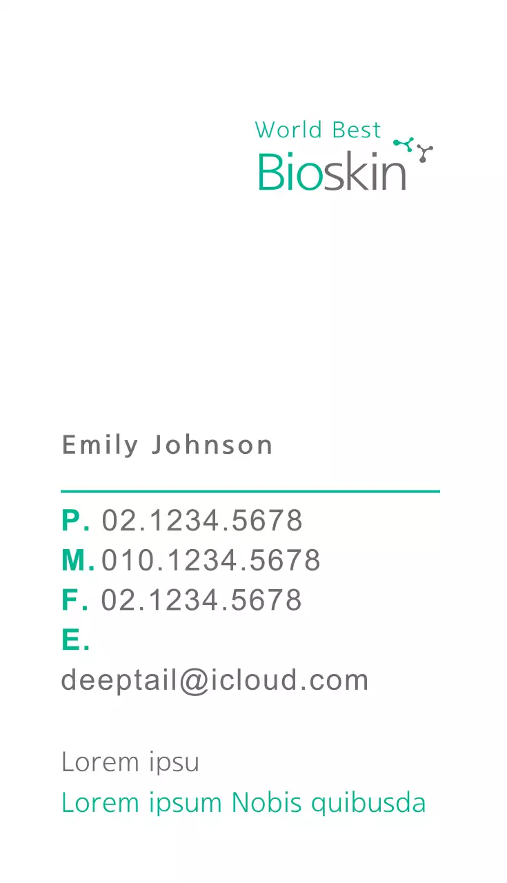 Danh thiếp hiện đại màu xanh lá cây