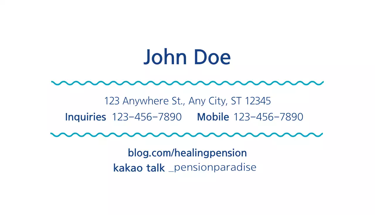Blue Minimal Vacation Promotion Business Card