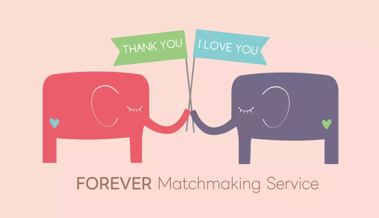 Beige Cute Matchmaking Advertisement Business Card