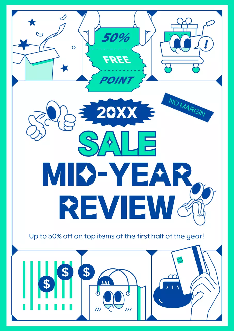 Blue Trendy Sale Promotion Poster