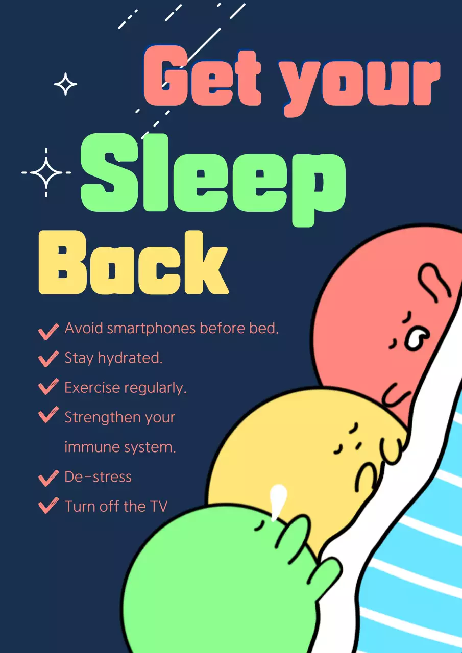 네이비 모던 슬립 가이드 포스터