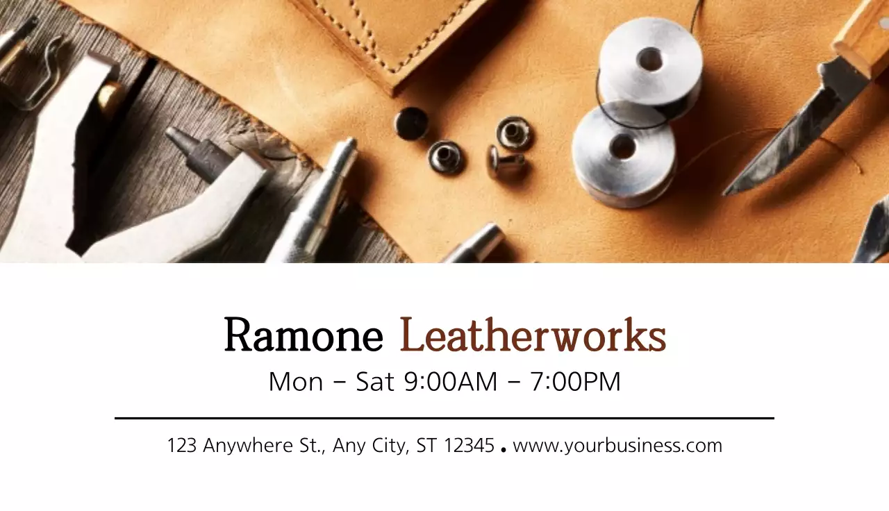 Brown Rustic Leather Business Card