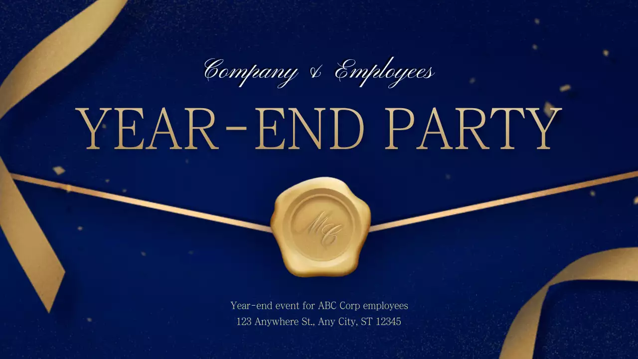 Blue Elegant Party Invitation Presentation